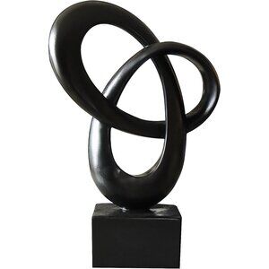 Modern Abstract Dosker Knot Mobius Stripe Black  Sculpture for Home Decor Office